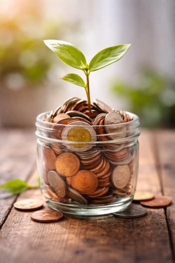 Afbeelding plant in munten